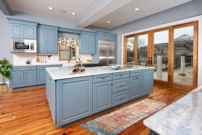 مدل کابینت آشپزخانه به رنگ آبی
